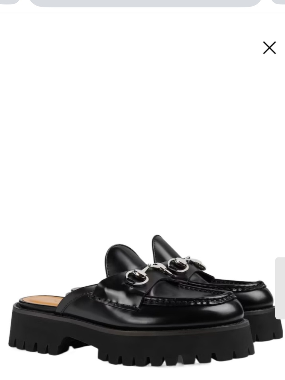 Gucci Black Leather Slip-On Mule Loafers with Silver Horsebit Cordovan size 38